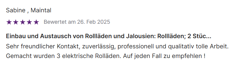 sabine, 3 elektrische roll kurz und knapp