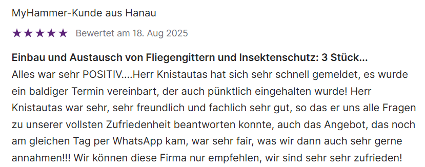 sehr, sehr zufrieden fg